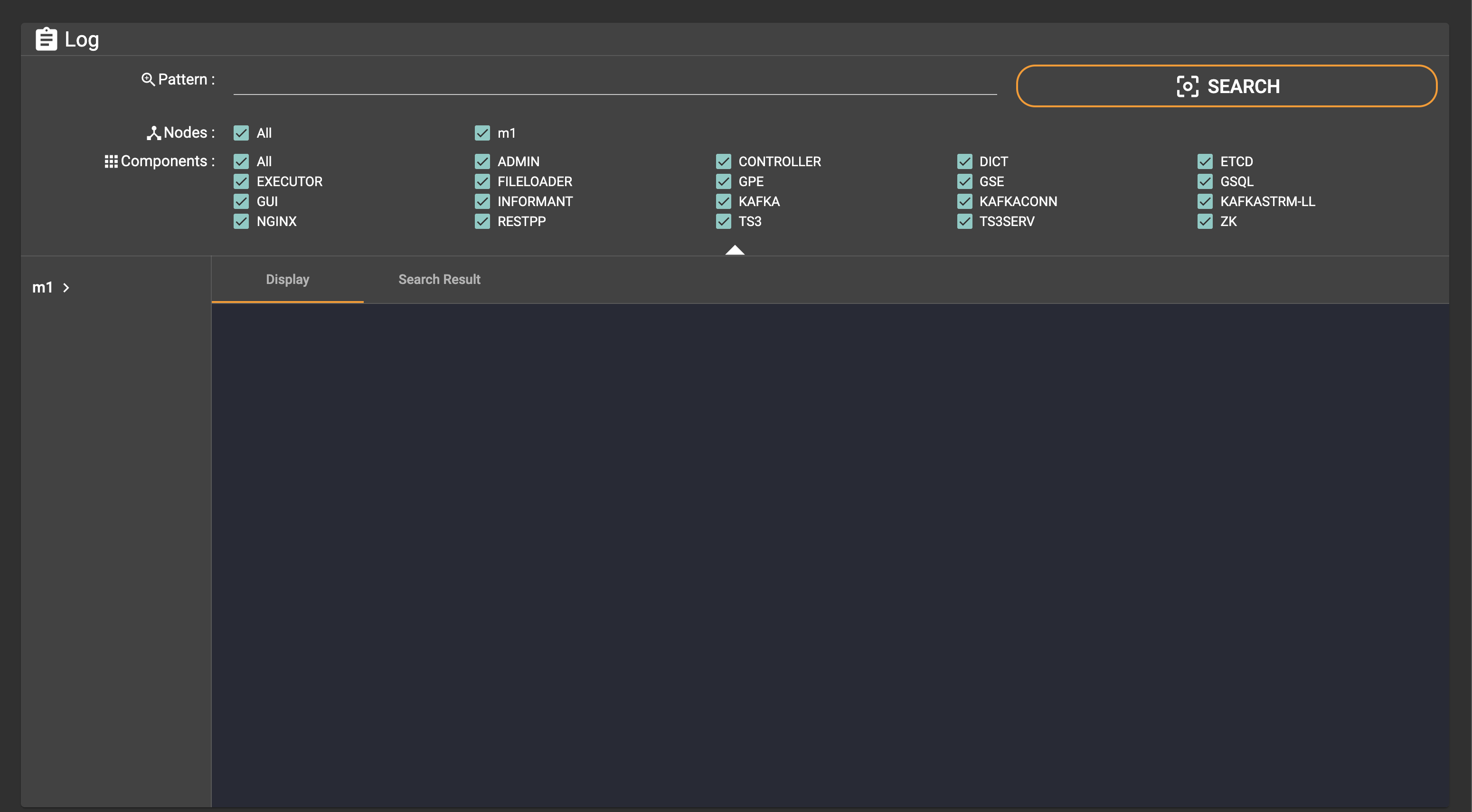 logs monitoring page