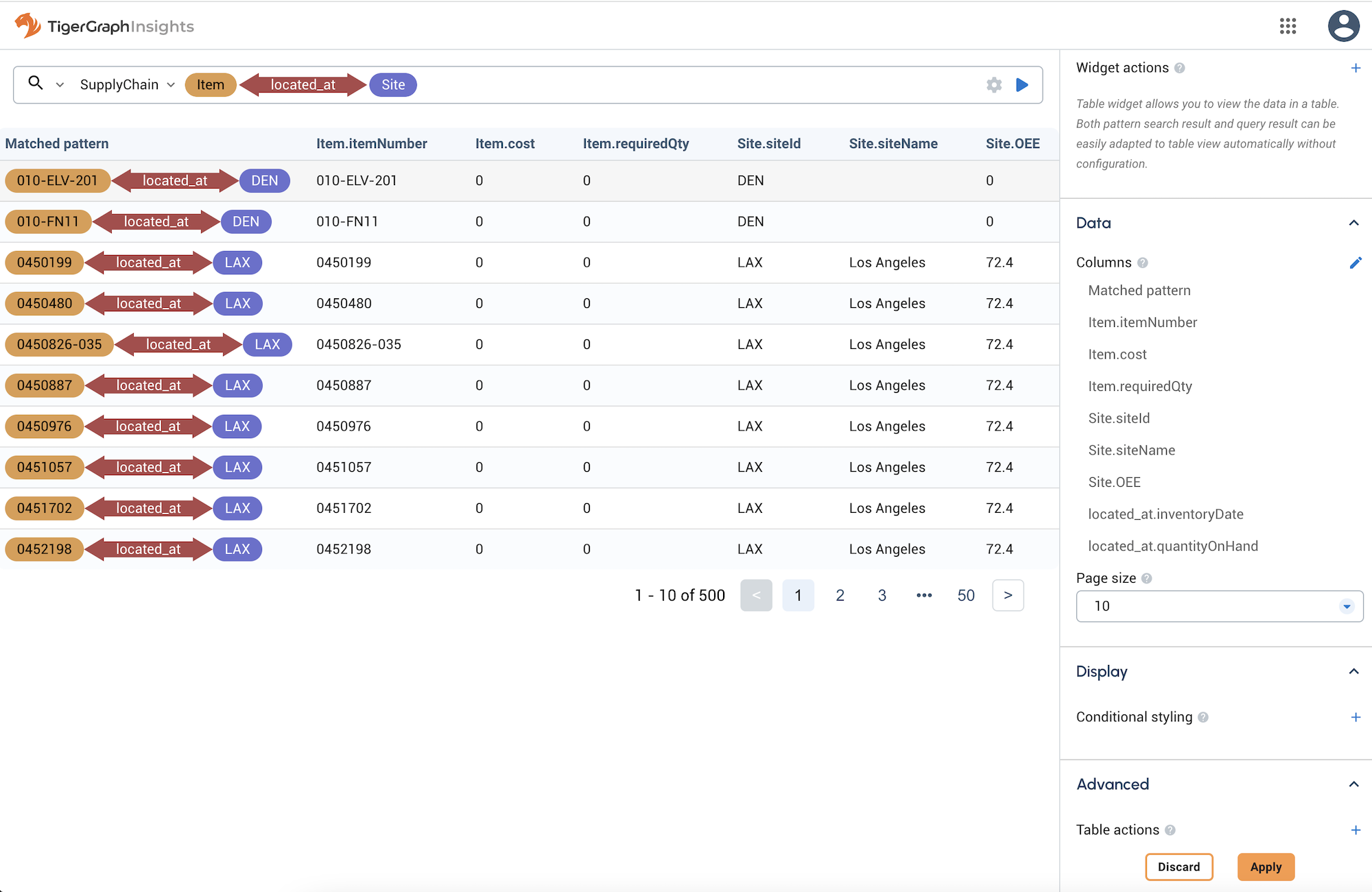 table interface